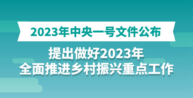 图表：2023年中央一号文件公布 提出做好2023年全面推进乡村振兴重点工作